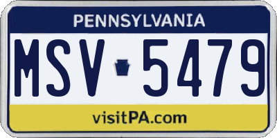 PA license plate MSV5479