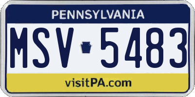 PA license plate MSV5483