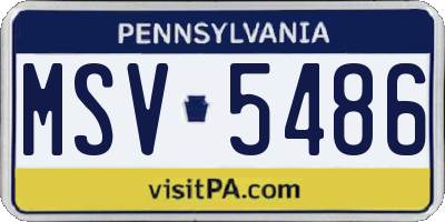 PA license plate MSV5486