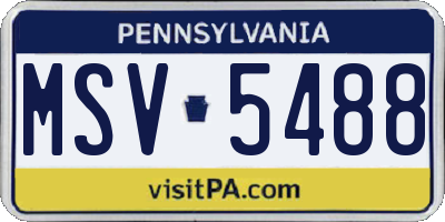 PA license plate MSV5488