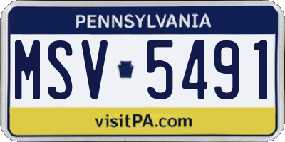 PA license plate MSV5491