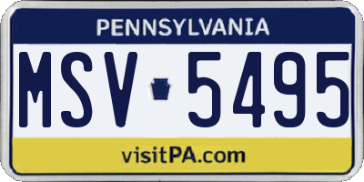 PA license plate MSV5495