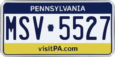 PA license plate MSV5527