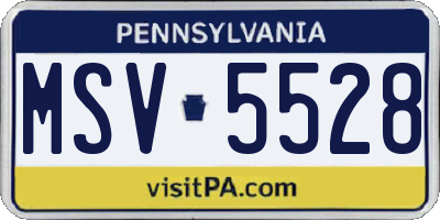 PA license plate MSV5528