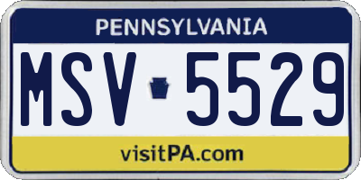 PA license plate MSV5529