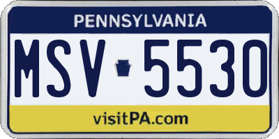 PA license plate MSV5530
