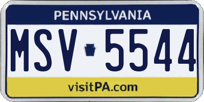 PA license plate MSV5544