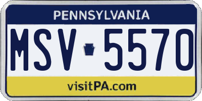 PA license plate MSV5570