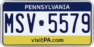 PA license plate MSV5579