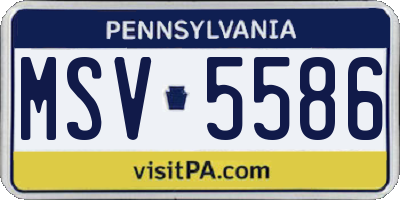 PA license plate MSV5586