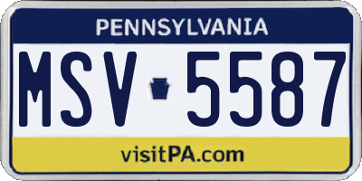 PA license plate MSV5587