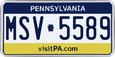 PA license plate MSV5589