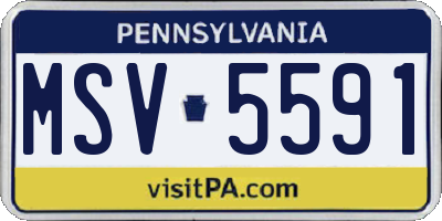 PA license plate MSV5591