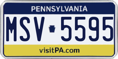 PA license plate MSV5595