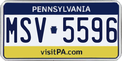 PA license plate MSV5596