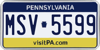 PA license plate MSV5599