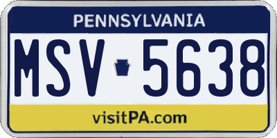 PA license plate MSV5638