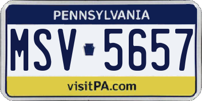 PA license plate MSV5657