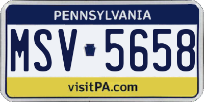 PA license plate MSV5658