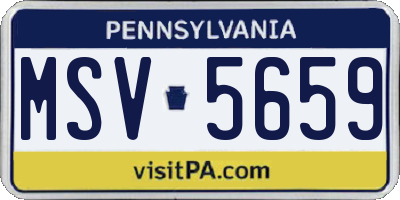 PA license plate MSV5659