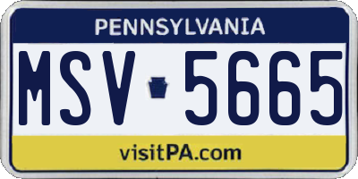 PA license plate MSV5665