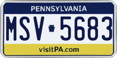 PA license plate MSV5683