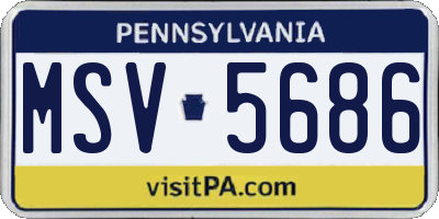 PA license plate MSV5686