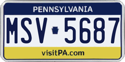 PA license plate MSV5687