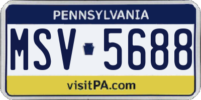 PA license plate MSV5688