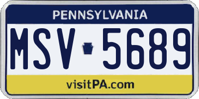 PA license plate MSV5689