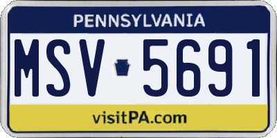 PA license plate MSV5691