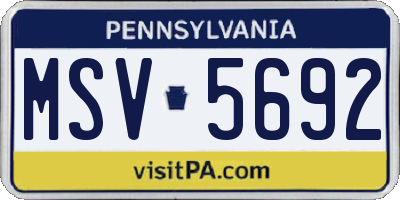 PA license plate MSV5692