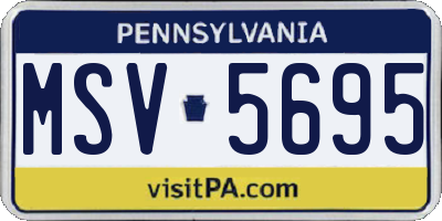 PA license plate MSV5695