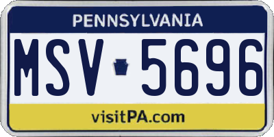 PA license plate MSV5696