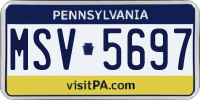 PA license plate MSV5697