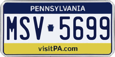 PA license plate MSV5699