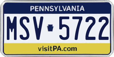 PA license plate MSV5722