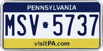 PA license plate MSV5737