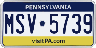 PA license plate MSV5739