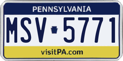 PA license plate MSV5771