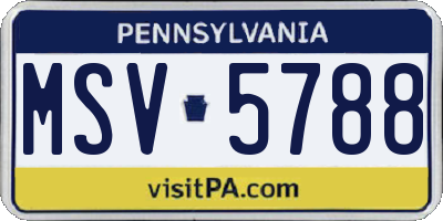 PA license plate MSV5788