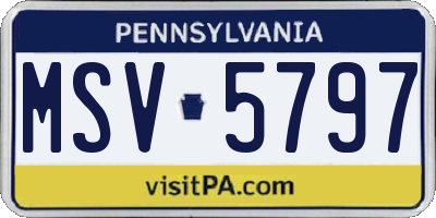 PA license plate MSV5797