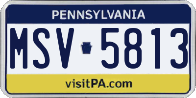 PA license plate MSV5813
