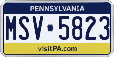 PA license plate MSV5823
