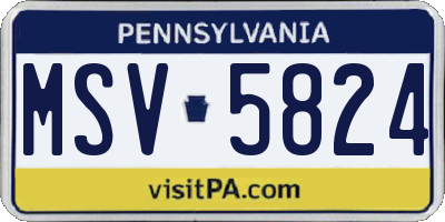 PA license plate MSV5824