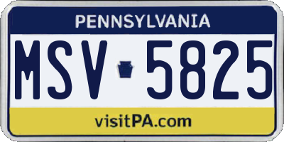 PA license plate MSV5825