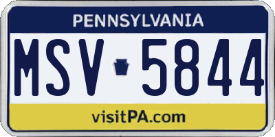 PA license plate MSV5844