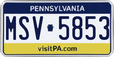 PA license plate MSV5853