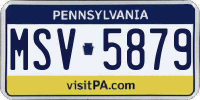 PA license plate MSV5879