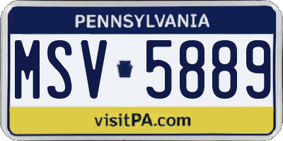 PA license plate MSV5889